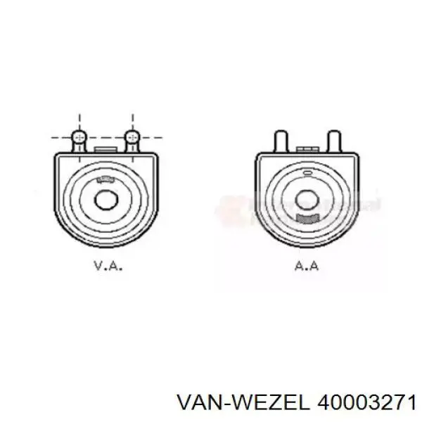 Радиатор масляный (холодильник), под фильтром 40003271 VAN Wezel