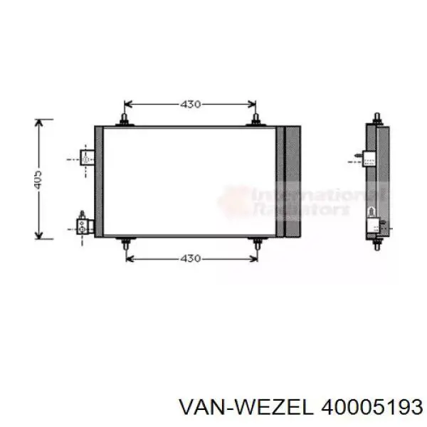 Радиатор кондиционера 40005193 VAN Wezel