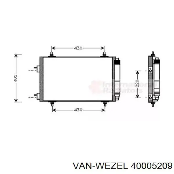 Радиатор кондиционера 40005209 VAN Wezel