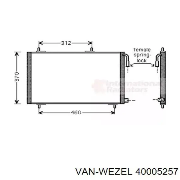 Радиатор кондиционера 40005257 VAN Wezel