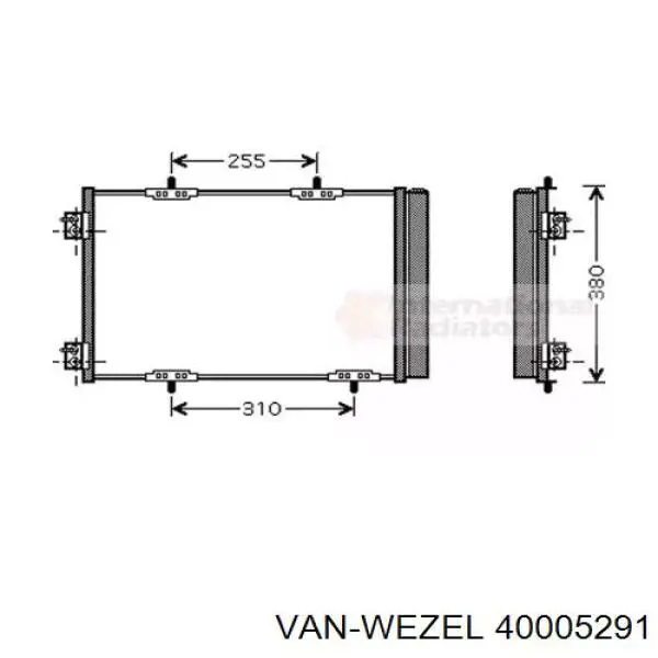 40005291 VAN Wezel радиатор кондиционера