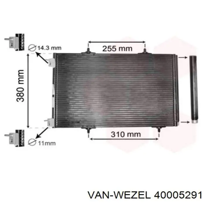 Condensador aire acondicionado 40005291 VAN Wezel