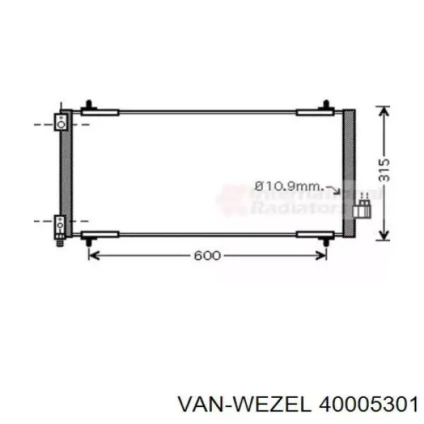 Радиатор кондиционера 40005301 VAN Wezel