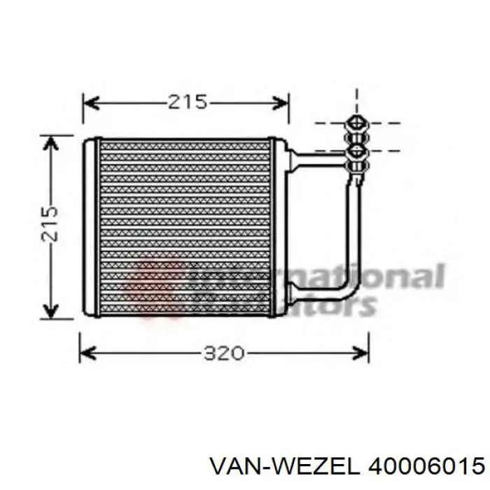 Радиатор отопителя VAN Wezel 40006015