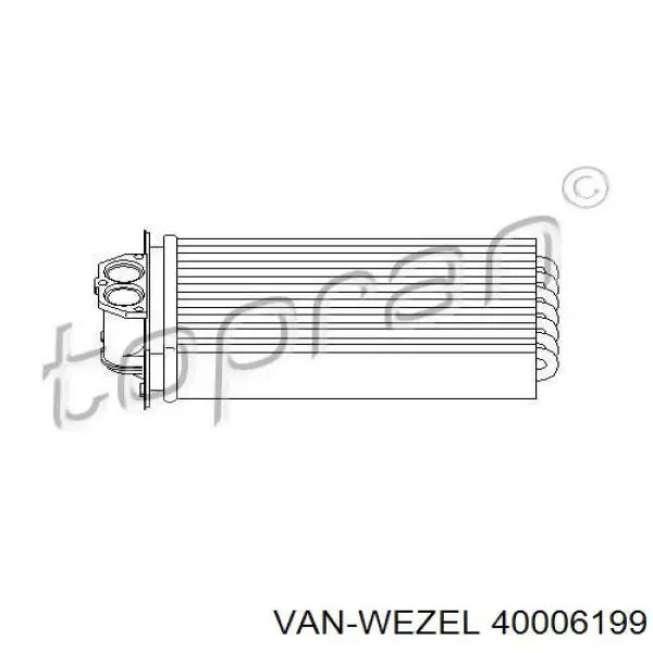 Радиатор печки (отопителя) VAN Wezel 40006199 цена, от 13.11 USD