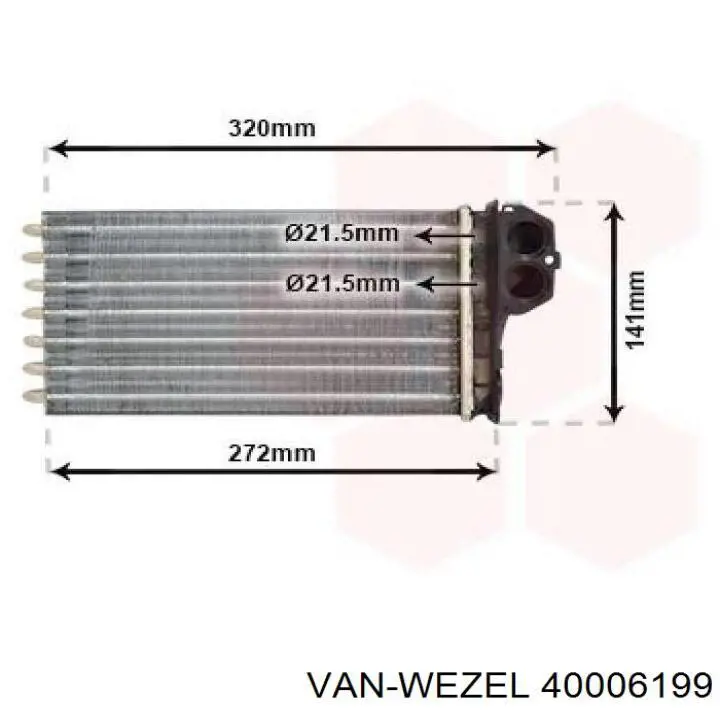40006199 VAN Wezel Радиатор отопителя салона