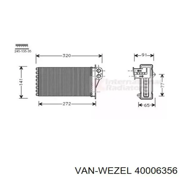 Радиатор печки 40006356 VAN Wezel