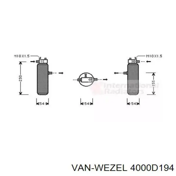 Осушитель кондиционера 4000D194 VAN Wezel