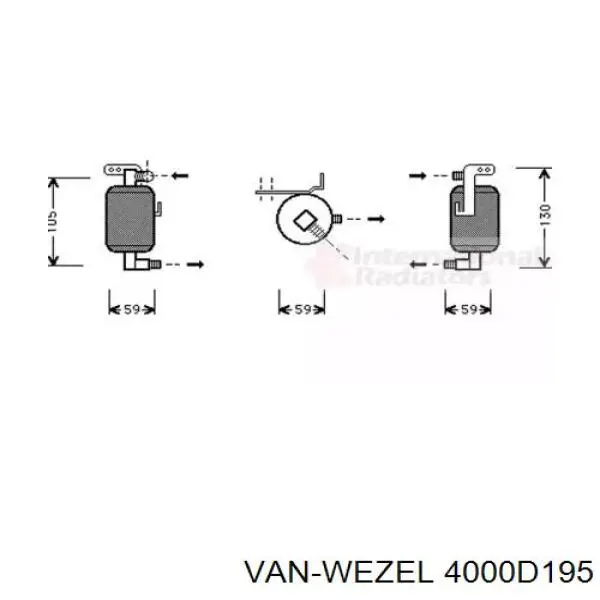 Осушитель кондиционера 4000D195 VAN Wezel