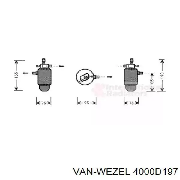 Осушитель кондиционера 4000D197 VAN Wezel