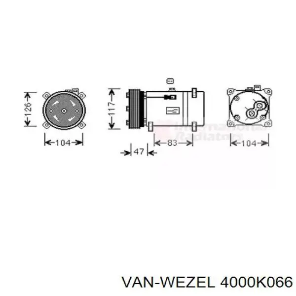 Компрессор кондиционера 4000K066 VAN Wezel