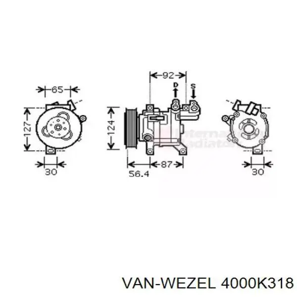 Компрессор кондиционера 4000K318 VAN Wezel