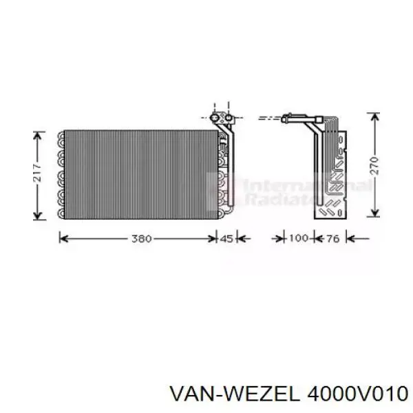 Испаритель кондиционера 4000V010 VAN Wezel