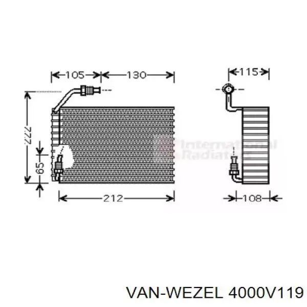 Испаритель кондиционера 4000V119 VAN Wezel