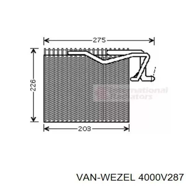 Испаритель кондиционера 4000V287 VAN Wezel