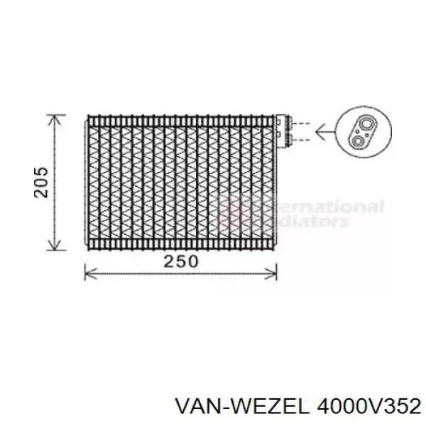 Испаритель кондиционера 4000V352 VAN Wezel