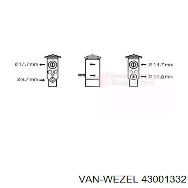 Клапан TRV кондиционера 43001332 VAN Wezel