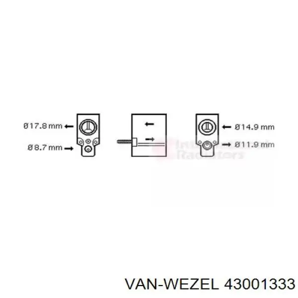 Клапан TRV кондиционера 43001333 VAN Wezel