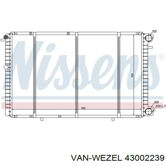 Радиатор 43002239 VAN Wezel