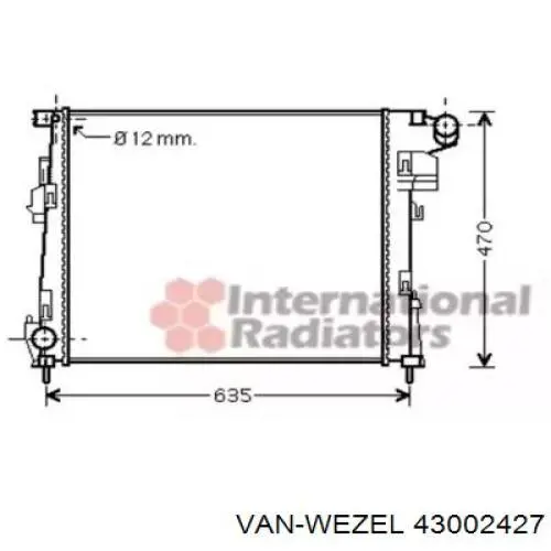 Радиатор 43002427 VAN Wezel