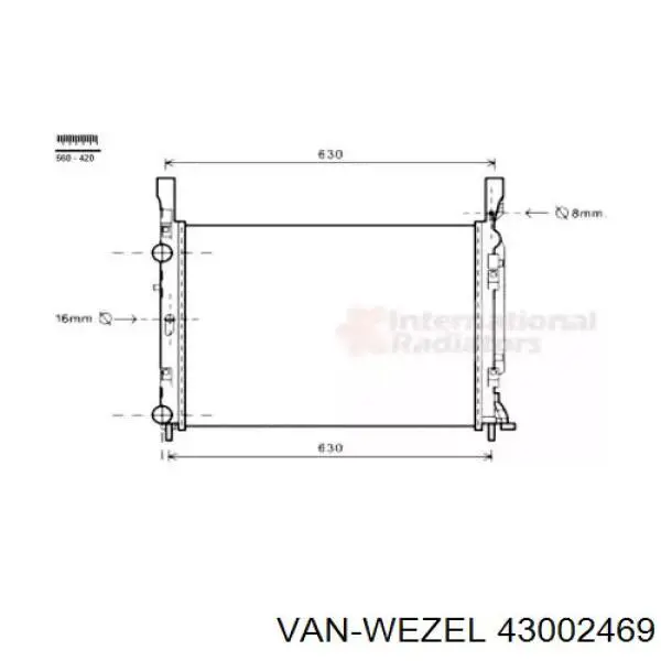 Радиатор 43002469 VAN Wezel