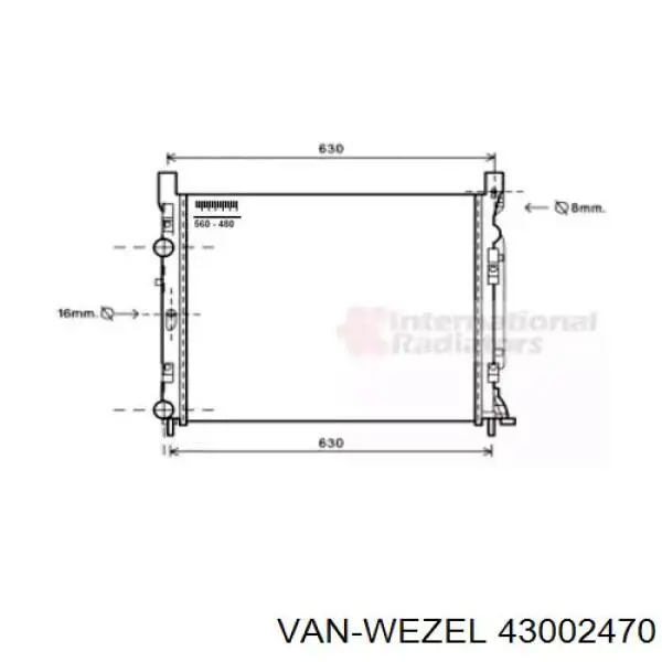 Радиатор 43002470 VAN Wezel