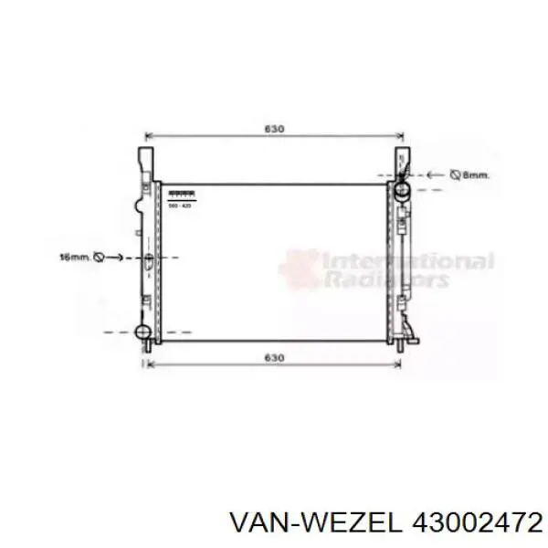 43002472 VAN Wezel радиатор