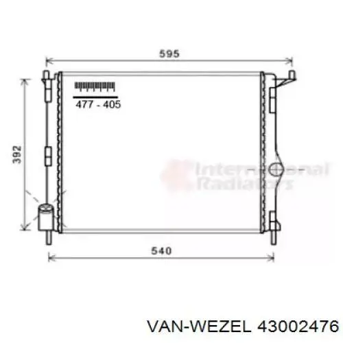 Радиатор 43002476 VAN Wezel