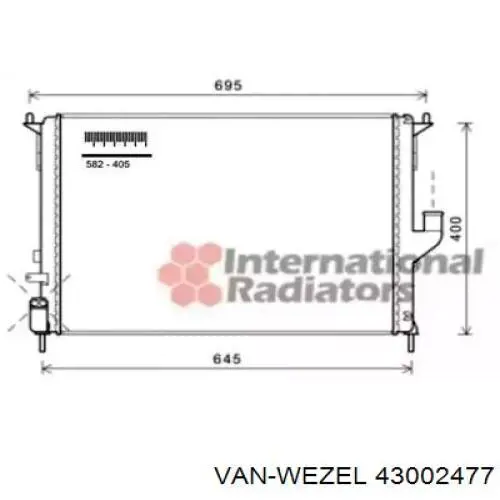 Радиатор 43002477 VAN Wezel