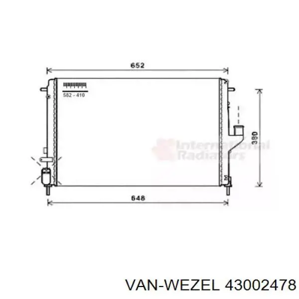 43002478 VAN Wezel радиатор