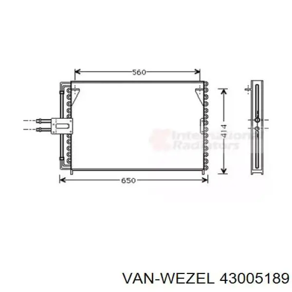 Радиатор кондиционера 43005189 VAN Wezel