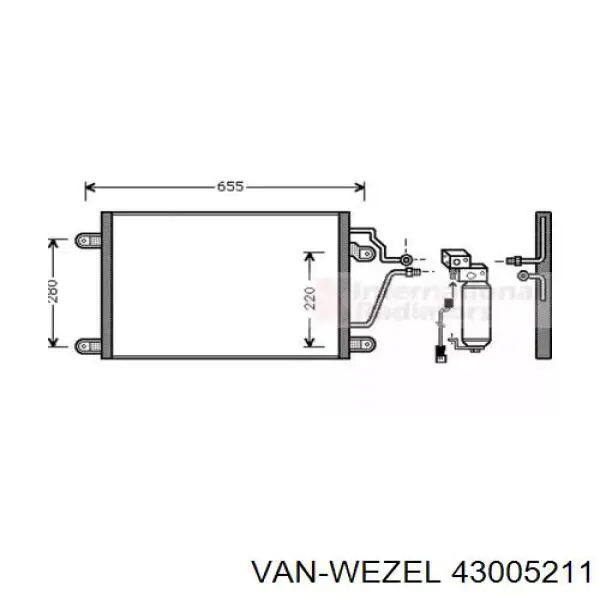 Радиатор кондиционера 43005211 VAN Wezel