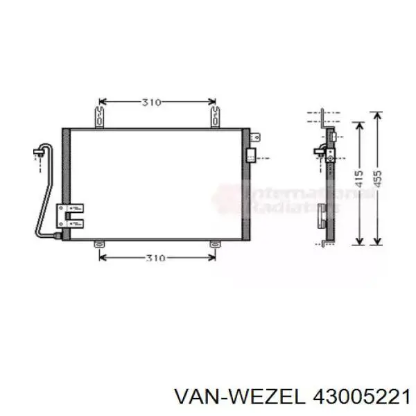 Радиатор кондиционера 43005221 VAN Wezel