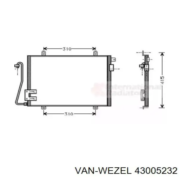 Радиатор кондиционера 43005232 VAN Wezel