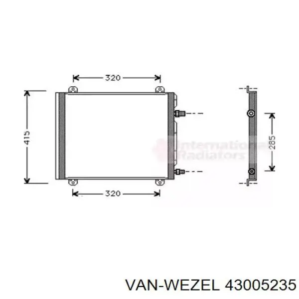 Радиатор кондиционера 43005235 VAN Wezel