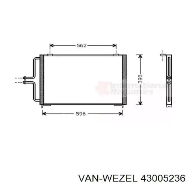 Радиатор кондиционера 43005236 VAN Wezel