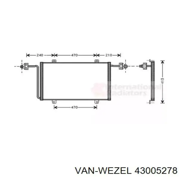 Радиатор кондиционера 43005278 VAN Wezel