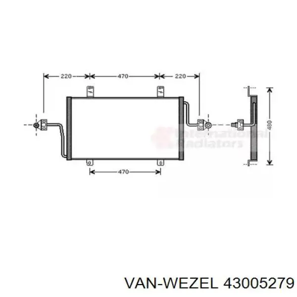 Радиатор кондиционера 43005279 VAN Wezel