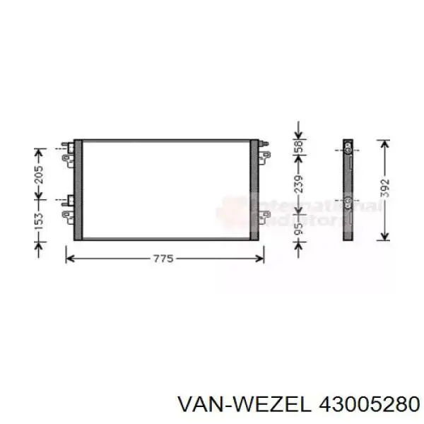 Радиатор кондиционера 43005280 VAN Wezel