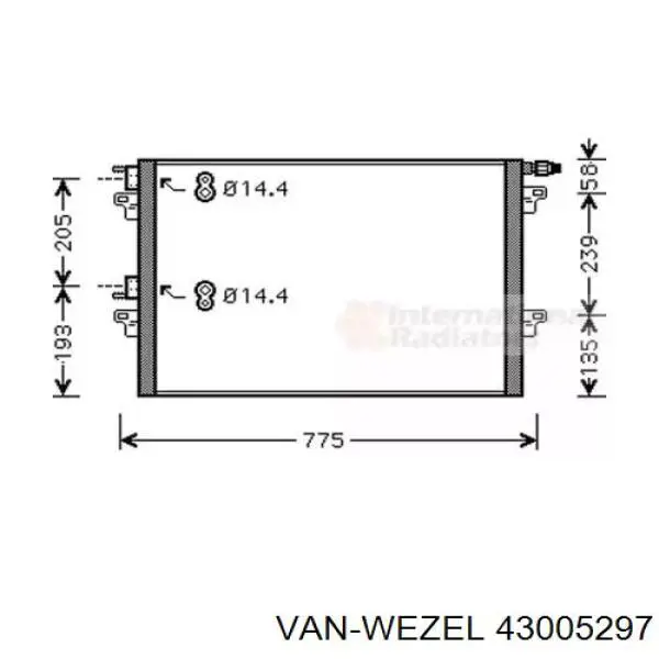 Радиатор кондиционера 43005297 VAN Wezel