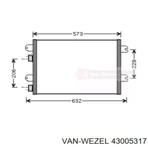 Радиатор кондиционера 43005317 VAN Wezel