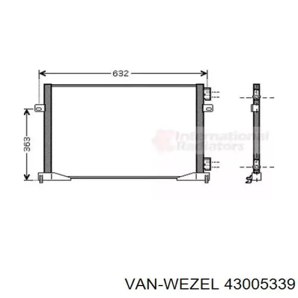 Радиатор кондиционера 43005339 VAN Wezel