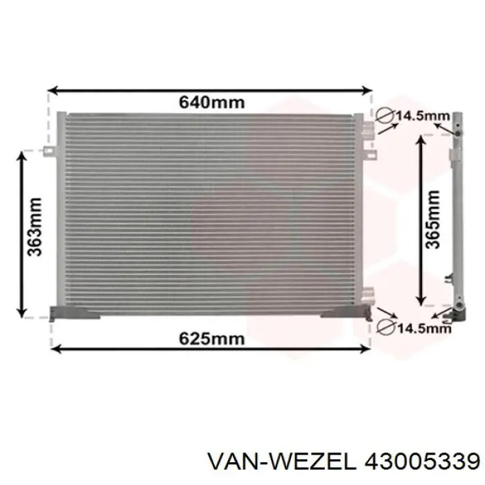 Радиатор кондиционера 43005339 VAN Wezel