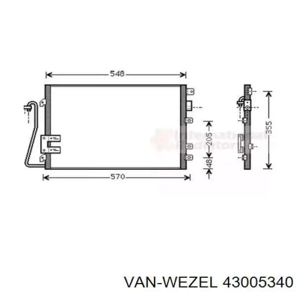 Радиатор кондиционера 43005340 VAN Wezel