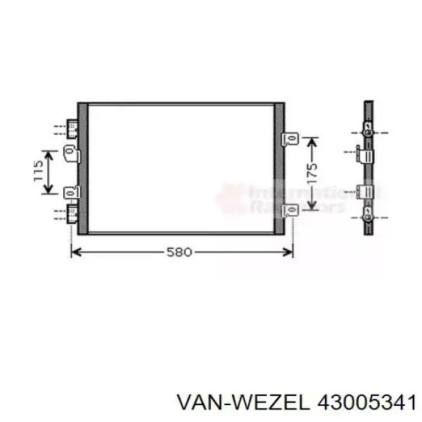 43005341 VAN Wezel радиатор кондиционера
