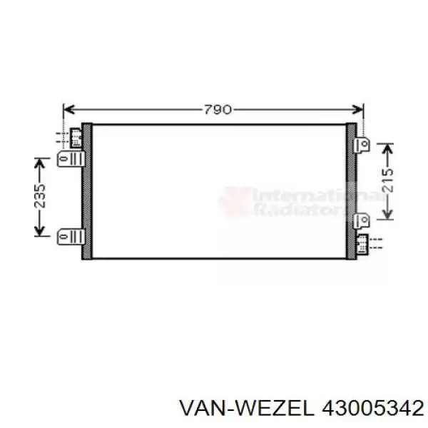 43005342 VAN Wezel радиатор кондиционера