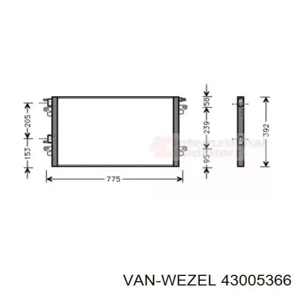 43005366 VAN Wezel радиатор кондиционера