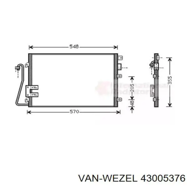 Радиатор кондиционера 43005376 VAN Wezel