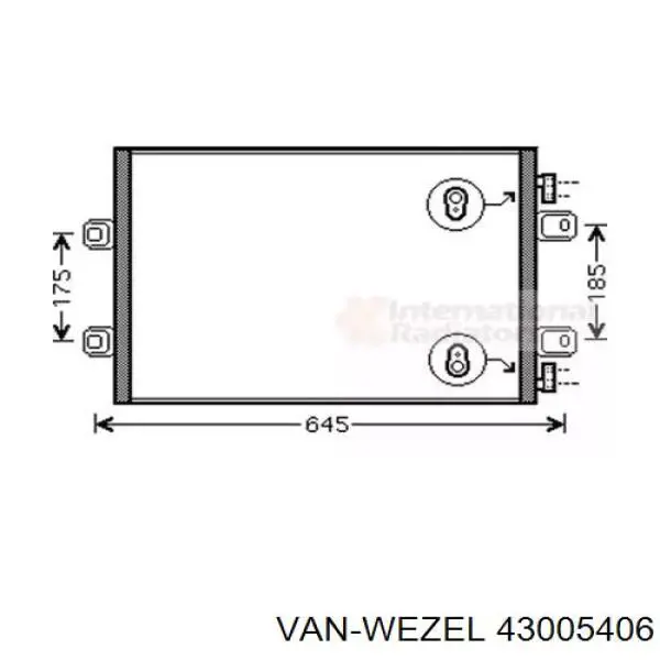 Радиатор кондиционера 43005406 VAN Wezel