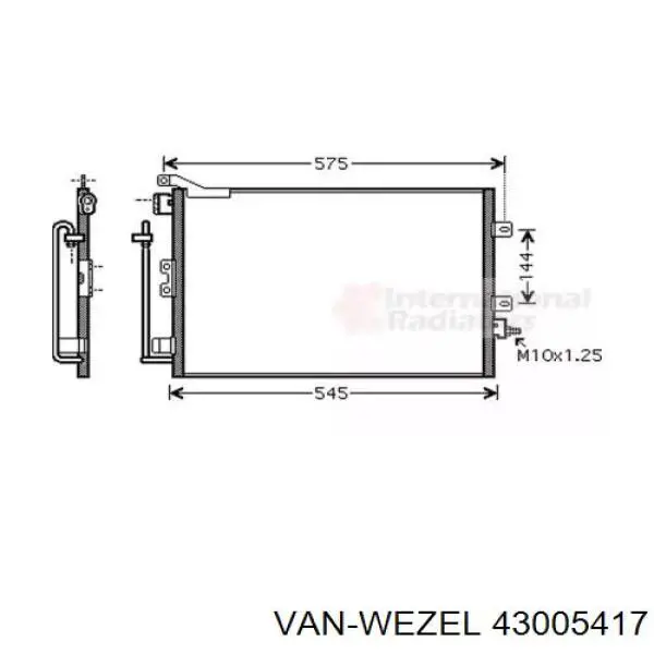 Радиатор кондиционера 43005417 VAN Wezel